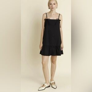 Aureum Black Drop Waist Ruffle Dress NWT Size XS